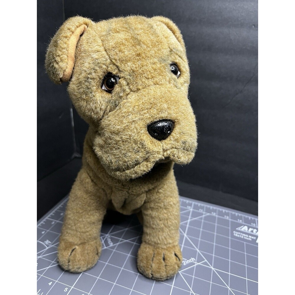SHAR PEI Dog Realistic Plush Stuffed Animal 15” Vintage Made In Korea